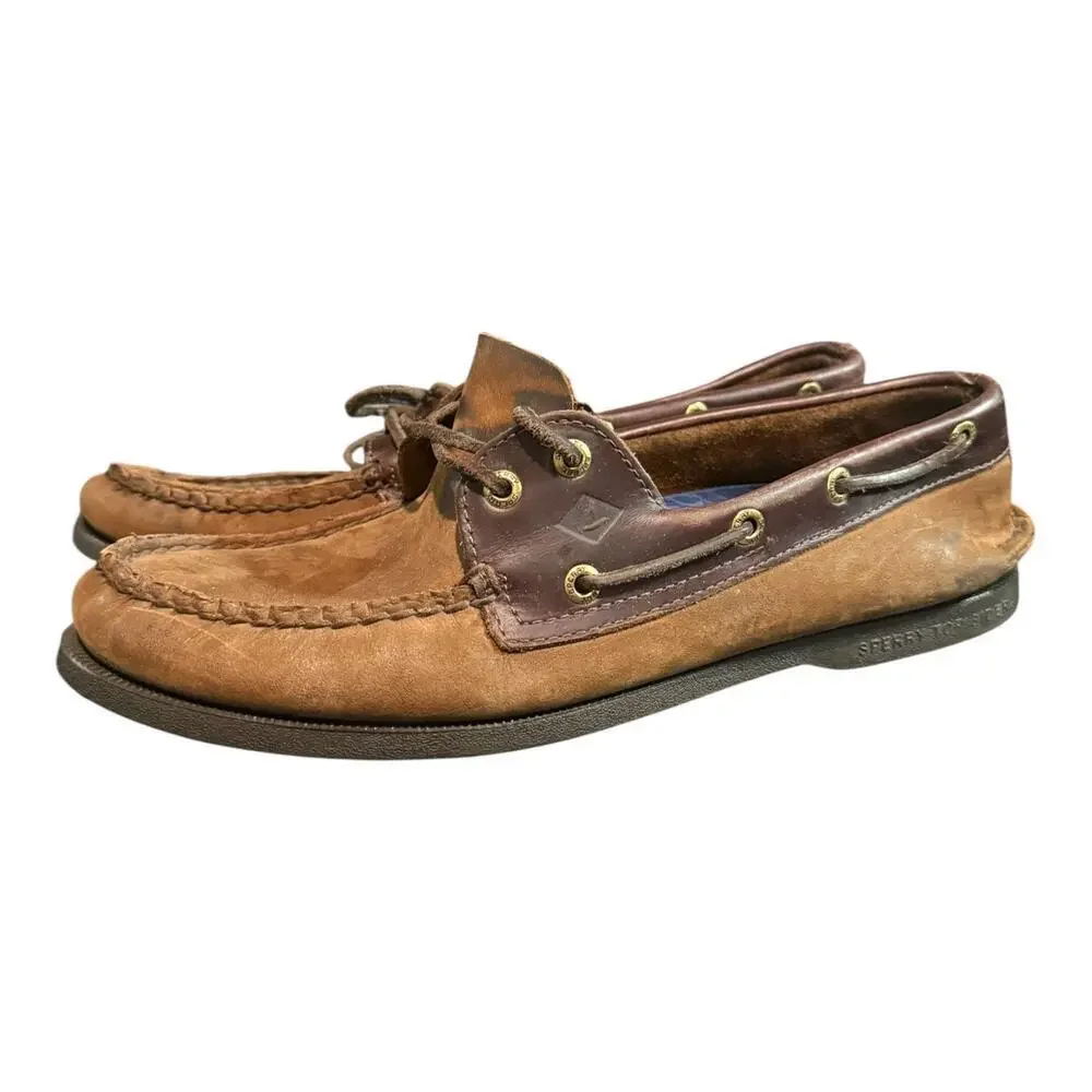 Sperry Top Sider Shoes Men’s Size 10 M 2 Eye Brown Leather Boat Dock 0195412